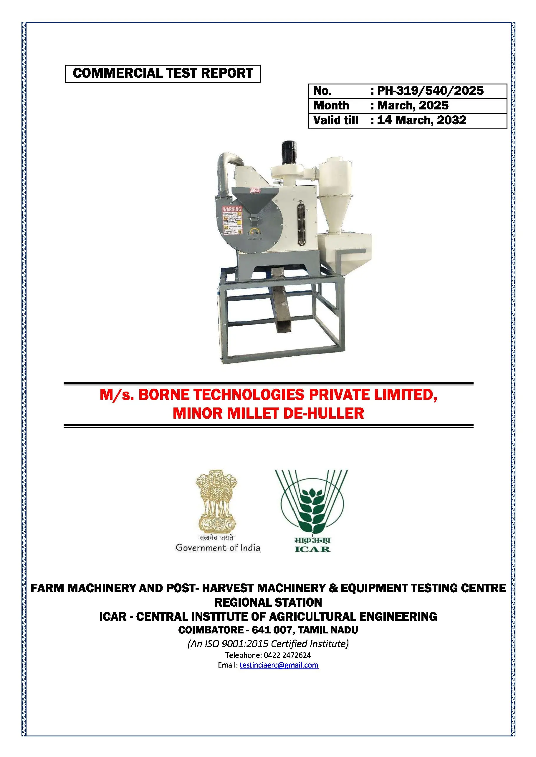 ICAR Certificate