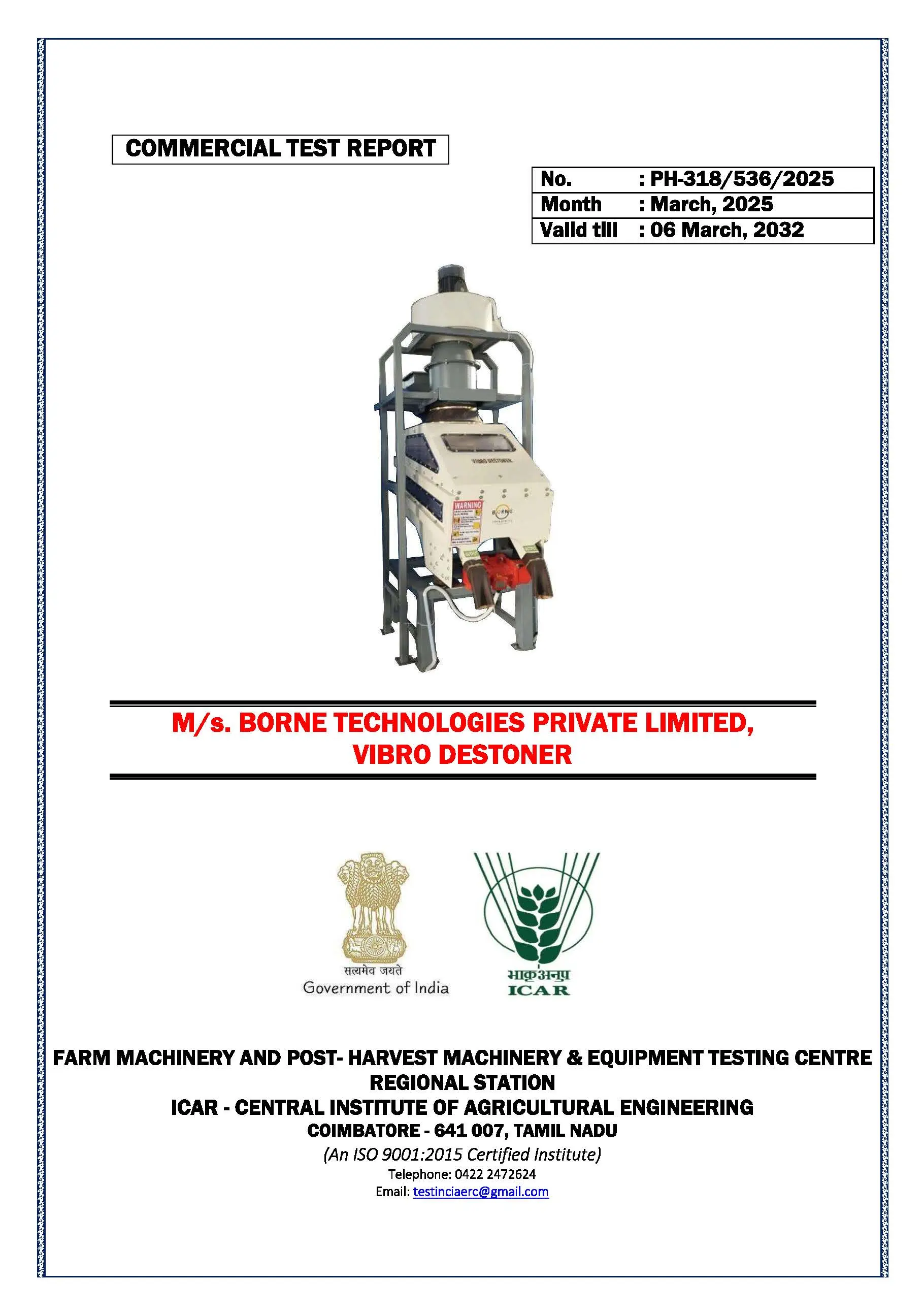 ICAR Certificate