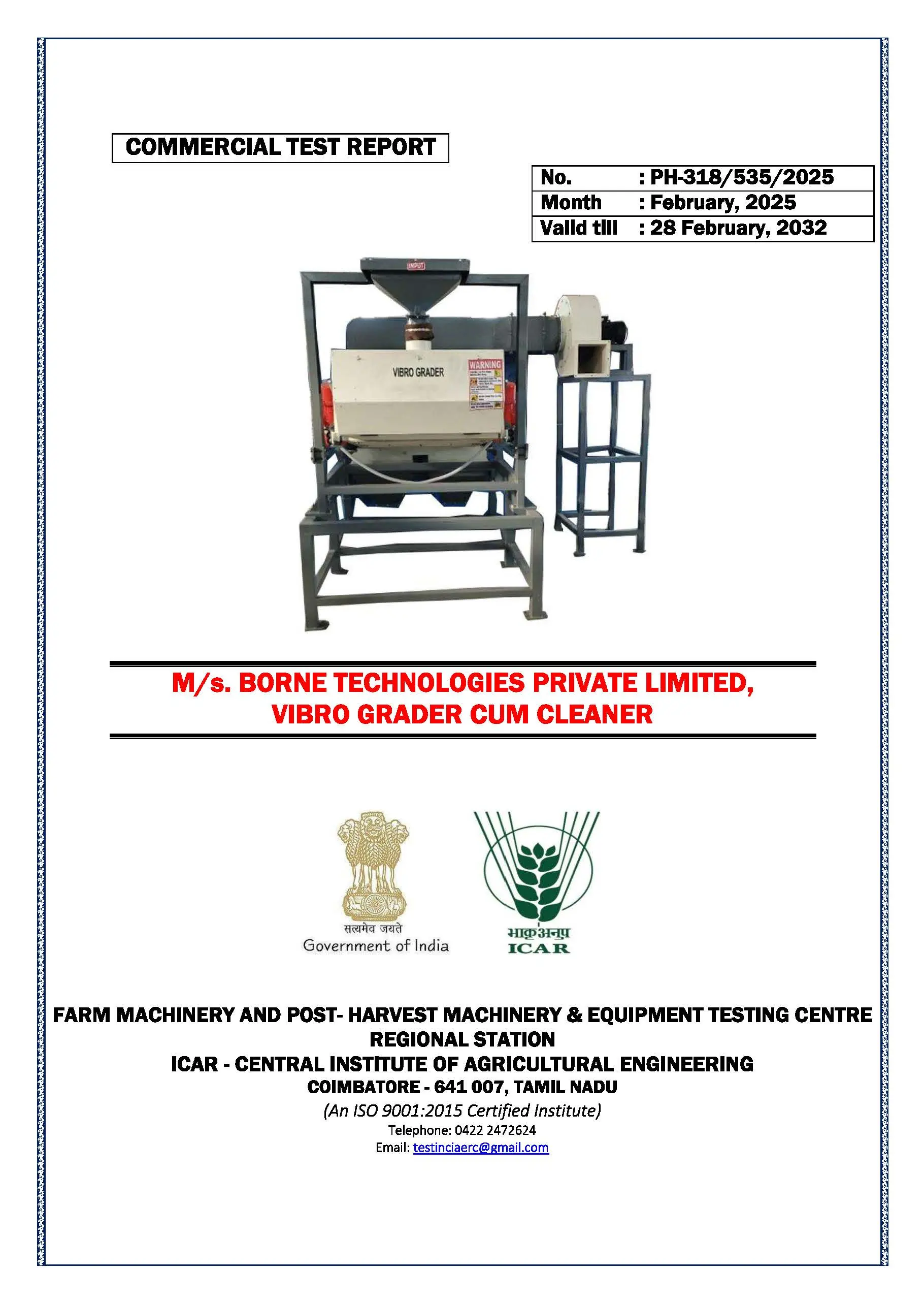 ICAR Certificate